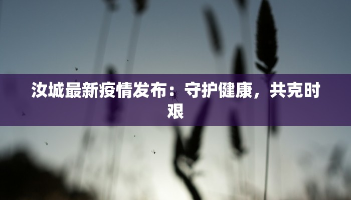汝城最新疫情发布:守护健康,共克时艰 汝城最新疫情发布:守护健康,共克时艰